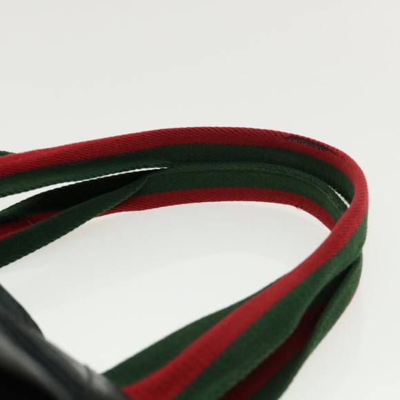 GUCCI GG Canvas Web Sherry Line Hand Bag Black Red Green 161836 Auth 36566 - Picture 8 of 16
